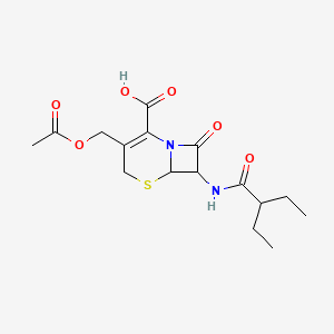 3-[(acetyloxy)methyl]-7-[(2-ethylbutanoyl)amino]-8-oxo-5-thia-1-azabicyclo[4.2.0]oct-2-ene-2-carboxylic acid