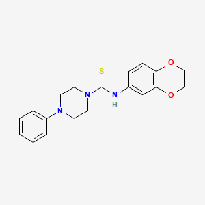 N-(2,3-dihydro-1,4-benzodioxin-6-yl)-4-phenyl-1-piperazinecarbothioamide