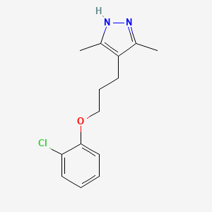 molecular formula C14H17ClN2O B4742592 4-[3-(2-chlorophenoxy)propyl]-3,5-dimethyl-1H-pyrazole 