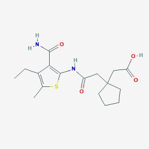 2-[1-(2-{[3-(AMINOCARBONYL)-4-ETHYL-5-METHYL-2-THIENYL]AMINO}-2-OXOETHYL)CYCLOPENTYL]ACETIC ACID