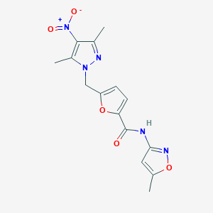 5-[(3,5-dimethyl-4-nitro-1H-pyrazol-1-yl)methyl]-N-(5-methyl-3-isoxazolyl)-2-furamide