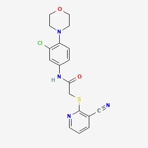 molecular formula C18H17ClN4O2S B4742660 N-[3-chloro-4-(4-morpholinyl)phenyl]-2-[(3-cyano-2-pyridinyl)thio]acetamide 