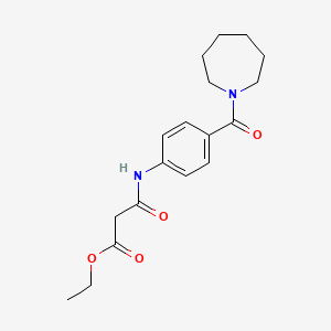 molecular formula C18H24N2O4 B4742668 Ethyl 3-{[4-(azepan-1-ylcarbonyl)phenyl]amino}-3-oxopropanoate 