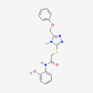 molecular formula C18H18N4O3S B4742675 N-(2-hydroxyphenyl)-2-{[4-methyl-5-(phenoxymethyl)-4H-1,2,4-triazol-3-yl]sulfanyl}acetamide 