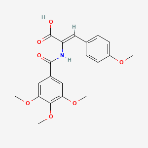 molecular formula C20H21NO7 B4742691 (Z)-3-(4-methoxyphenyl)-2-[(3,4,5-trimethoxybenzoyl)amino]prop-2-enoic acid 