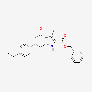 molecular formula C25H25NO3 B4742718 benzyl 6-(4-ethylphenyl)-3-methyl-4-oxo-4,5,6,7-tetrahydro-1H-indole-2-carboxylate 