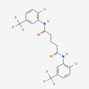 molecular formula C19H14Cl2F6N2O2 B4742734 N,N'-bis[2-chloro-5-(trifluoromethyl)phenyl]pentanediamide 