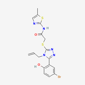 2-[[5-(5-bromo-2-hydroxyphenyl)-4-prop-2-enyl-1,2,4-triazol-3-yl]sulfanyl]-N-(5-methyl-1,3-thiazol-2-yl)acetamide