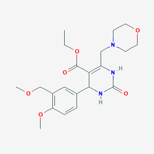 molecular formula C21H29N3O6 B4742748 ETHYL 4-[4-METHOXY-3-(METHOXYMETHYL)PHENYL]-6-(MORPHOLINOMETHYL)-2-OXO-1,2,3,4-TETRAHYDRO-5-PYRIMIDINECARBOXYLATE 