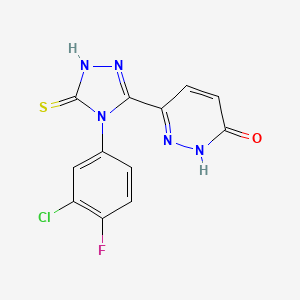 6-[4-(3-chloro-4-fluorophenyl)-5-mercapto-4H-1,2,4-triazol-3-yl]-3(2H)-pyridazinone