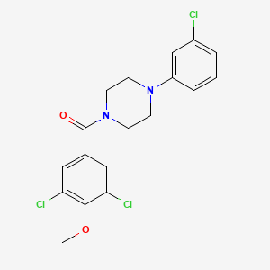 molecular formula C18H17Cl3N2O2 B4742771 1-(3-chlorophenyl)-4-(3,5-dichloro-4-methoxybenzoyl)piperazine 