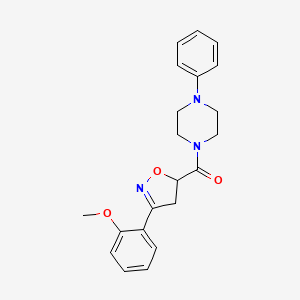 1-{[3-(2-methoxyphenyl)-4,5-dihydro-5-isoxazolyl]carbonyl}-4-phenylpiperazine