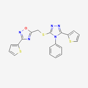 5-({[4-phenyl-5-(2-thienyl)-4H-1,2,4-triazol-3-yl]thio}methyl)-3-(2-thienyl)-1,2,4-oxadiazole