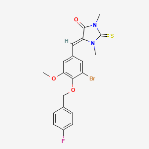 5-{3-bromo-4-[(4-fluorobenzyl)oxy]-5-methoxybenzylidene}-1,3-dimethyl-2-thioxo-4-imidazolidinone