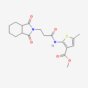 molecular formula C18H22N2O5S B4742849 methyl 2-{[3-(1,3-dioxooctahydro-2H-isoindol-2-yl)propanoyl]amino}-5-methyl-3-thiophenecarboxylate 