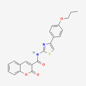 molecular formula C22H18N2O4S B4742858 2-oxo-N-[4-(4-propoxyphenyl)-1,3-thiazol-2-yl]-2H-chromene-3-carboxamide 