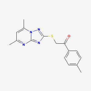 2-[(5,7-dimethyl[1,2,4]triazolo[1,5-a]pyrimidin-2-yl)thio]-1-(4-methylphenyl)ethanone