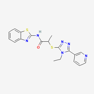 N-1,3-benzothiazol-2-yl-2-{[4-ethyl-5-(3-pyridinyl)-4H-1,2,4-triazol-3-yl]thio}propanamide