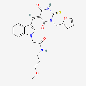 2-(3-{[1-(2-furylmethyl)-4,6-dioxo-2-thioxotetrahydro-5(2H)-pyrimidinylidene]methyl}-1H-indol-1-yl)-N-(3-methoxypropyl)acetamide