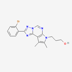 3-[2-(2-bromophenyl)-8,9-dimethyl-7H-pyrrolo[3,2-e][1,2,4]triazolo[1,5-c]pyrimidin-7-yl]-1-propanol