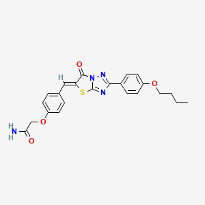 2-(4-{[2-(4-butoxyphenyl)-6-oxo[1,3]thiazolo[3,2-b][1,2,4]triazol-5(6H)-ylidene]methyl}phenoxy)acetamide