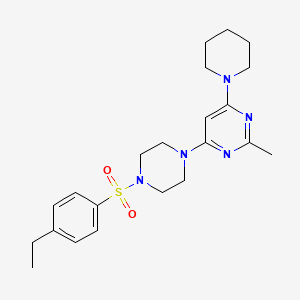 molecular formula C22H31N5O2S B4742997 4-[4-(4-Ethylbenzenesulfonyl)piperazin-1-YL]-2-methyl-6-(piperidin-1-YL)pyrimidine 