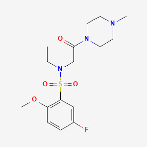 N-ethyl-5-fluoro-2-methoxy-N-[2-(4-methyl-1-piperazinyl)-2-oxoethyl]benzenesulfonamide