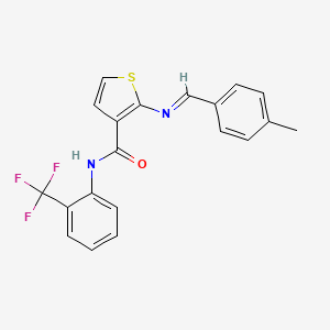 2-[(4-methylbenzylidene)amino]-N-[2-(trifluoromethyl)phenyl]-3-thiophenecarboxamide