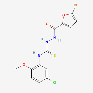 molecular formula C13H11BrClN3O3S B4743073 2-(5-bromo-2-furoyl)-N-(5-chloro-2-methoxyphenyl)hydrazinecarbothioamide 