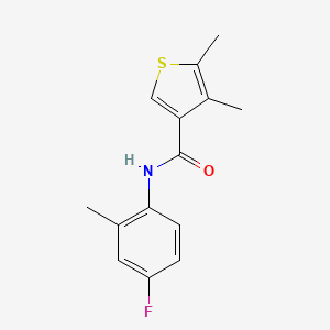 molecular formula C14H14FNOS B4743094 N-(4-fluoro-2-methylphenyl)-4,5-dimethyl-3-thiophenecarboxamide 