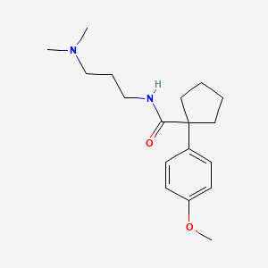 molecular formula C18H28N2O2 B4743115 N-[3-(dimethylamino)propyl]-1-(4-methoxyphenyl)cyclopentanecarboxamide 