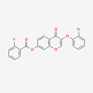 molecular formula C22H12BrFO5 B4743123 3-(2-bromophenoxy)-4-oxo-4H-chromen-7-yl 2-fluorobenzoate 