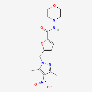 5-[(3,5-dimethyl-4-nitro-1H-pyrazol-1-yl)methyl]-N-4-morpholinyl-2-furamide