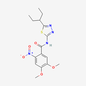 N-[5-(1-ethylpropyl)-1,3,4-thiadiazol-2-yl]-4,5-dimethoxy-2-nitrobenzamide