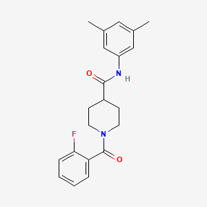 molecular formula C21H23FN2O2 B4743181 N-(3,5-dimethylphenyl)-1-(2-fluorobenzoyl)piperidine-4-carboxamide 