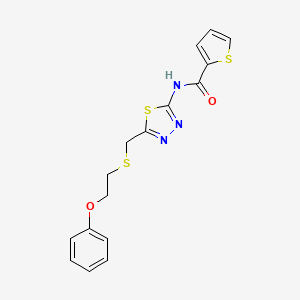 N-[5-(2-phenoxyethylsulfanylmethyl)-1,3,4-thiadiazol-2-yl]thiophene-2-carboxamide