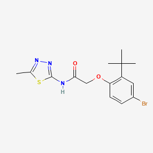 molecular formula C15H18BrN3O2S B4743205 2-(4-bromo-2-tert-butylphenoxy)-N-(5-methyl-1,3,4-thiadiazol-2-yl)acetamide 