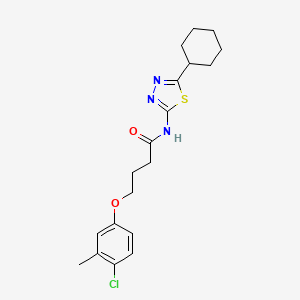 4-(4-chloro-3-methylphenoxy)-N-(5-cyclohexyl-1,3,4-thiadiazol-2-yl)butanamide