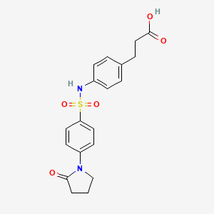 molecular formula C19H20N2O5S B4743217 3-[4-({[4-(2-oxo-1-pyrrolidinyl)phenyl]sulfonyl}amino)phenyl]propanoic acid 