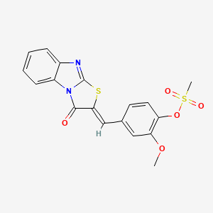 2-methoxy-4-[(3-oxo[1,3]thiazolo[3,2-a]benzimidazol-2(3H)-ylidene)methyl]phenyl methanesulfonate