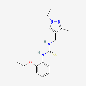 molecular formula C16H22N4OS B4743245 N-(2-ethoxyphenyl)-N'-[(1-ethyl-3-methyl-1H-pyrazol-4-yl)methyl]thiourea 