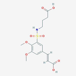 4-{5-[(1E)-2-CARBOXYETH-1-EN-1-YL]-2,3-DIMETHOXYBENZENESULFONAMIDO}BUTANOIC ACID