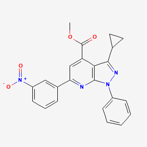 methyl 3-cyclopropyl-6-(3-nitrophenyl)-1-phenyl-1H-pyrazolo[3,4-b]pyridine-4-carboxylate