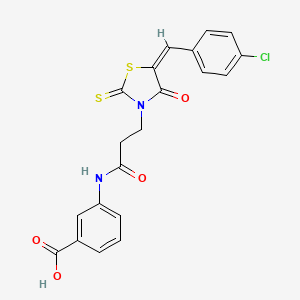 molecular formula C20H15ClN2O4S2 B4743285 3-({3-[5-(4-chlorobenzylidene)-4-oxo-2-thioxo-1,3-thiazolidin-3-yl]propanoyl}amino)benzoic acid 