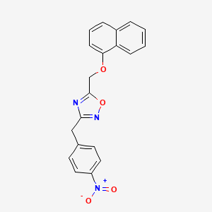 molecular formula C20H15N3O4 B4743345 5-[(1-naphthyloxy)methyl]-3-(4-nitrobenzyl)-1,2,4-oxadiazole 