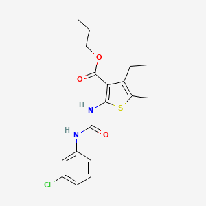 molecular formula C18H21ClN2O3S B4743370 PROPYL 2-{[(3-CHLOROANILINO)CARBONYL]AMINO}-4-ETHYL-5-METHYL-3-THIOPHENECARBOXYLATE 