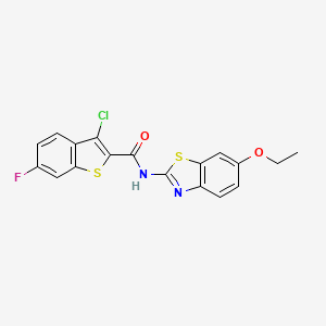 3-chloro-N-(6-ethoxy-1,3-benzothiazol-2-yl)-6-fluoro-1-benzothiophene-2-carboxamide