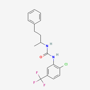 molecular formula C18H18ClF3N2O B4743407 N-[2-chloro-5-(trifluoromethyl)phenyl]-N'-(1-methyl-3-phenylpropyl)urea 