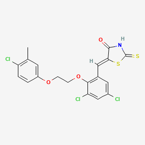 5-{3,5-dichloro-2-[2-(4-chloro-3-methylphenoxy)ethoxy]benzylidene}-2-thioxo-1,3-thiazolidin-4-one