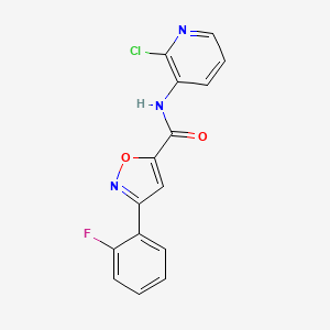 molecular formula C15H9ClFN3O2 B4743433 N-(2-chloro-3-pyridinyl)-3-(2-fluorophenyl)-5-isoxazolecarboxamide 